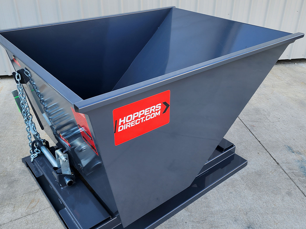 a dumpster hopper outside