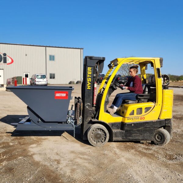 Hoppers Direct LLC dumpster hopper on forklift